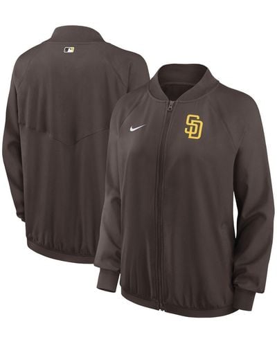 Nike San Diego Padres Authentic Collection Team Raglan Performance Full-zip Jacket - Brown