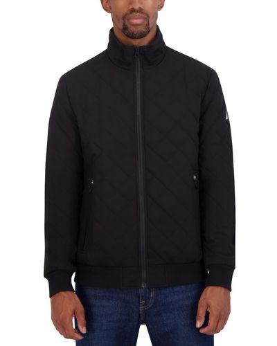 Nautica Quilted Water-resistant Full-zip Bomber Jacket - Blue