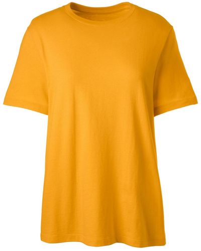 Lands' End School Uniform Short Sleeve Feminine Fit Essential T-shirt - Yellow