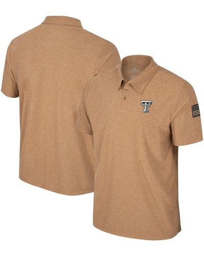 Colosseum Athletics Texas Tech Red Raiders Oht Military-inspired Appreciation Cloud Jersey Desert Polo Shirt - Brown