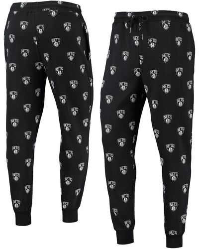 The Wild Collective Brooklyn Nets Allover Logo jogger Pants - Black
