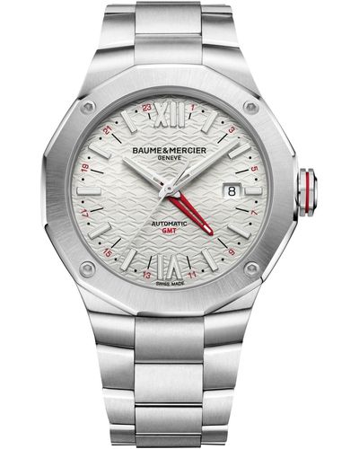 Baume & Mercier Swiss Automatic Riviera Stainless Steel Bracelet Watch 42mm - Gray
