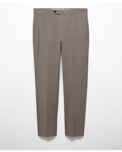 Mango Slim Fit Cool Wool Suit Pants - Gray