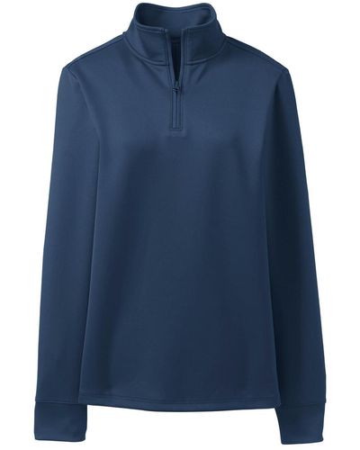 Lands' End School Uniform Quarter Zip Pullover - Blue