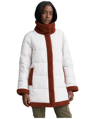 NVLT Stretch Poly Mixed Media Puffer Jacket - White