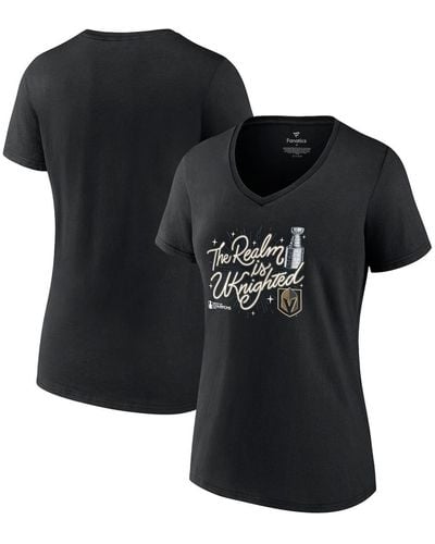 Fanatics Vegas Golden Knights 2023 Stanley Cup Champions Celebration V-neck T-shirt - Black