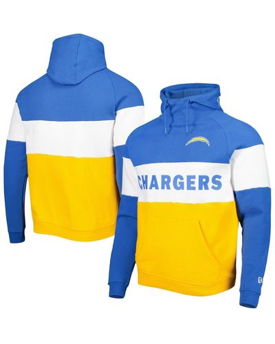 KTZ Los Angeles Chargers Colorblock Current Pullover Hoodie - Blue