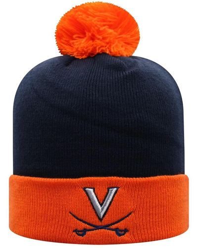 Top Of The World Navy And Orange Virginia Cavaliers Core 2-tone Cuffed Knit Hat - Blue