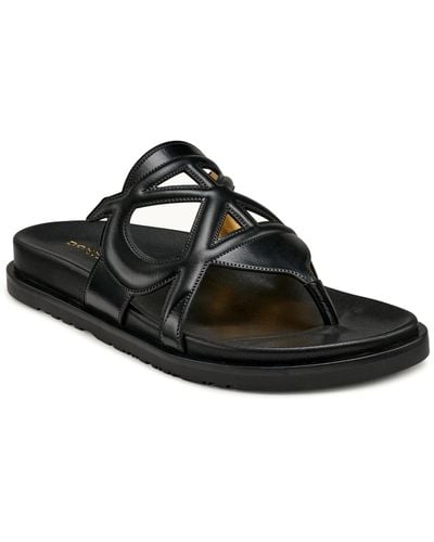 Donna Karan Hatsy Logo Thong Slide Sandals - Black
