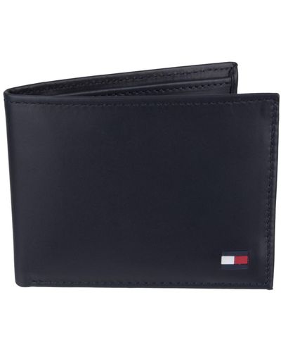 Tommy Hilfiger Leather Passcase Wallet - Blue