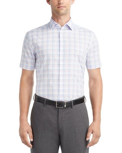 Van Heusen Slim-fit Flex Collar Short-sleeve Dress Shirt - Blue
