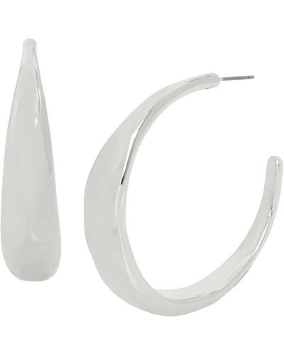 Robert Lee Morris Sculpted Hoop Earrings - White