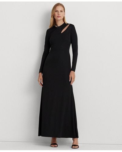 Lauren by Ralph Lauren Embellished Cutout Gown - Black