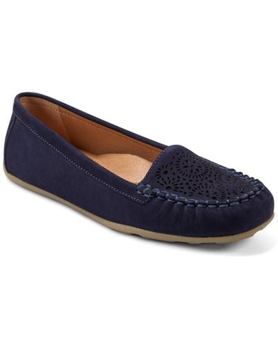 Earth Carmen Round Toe Slip-on Casual Flat Loafers - Blue