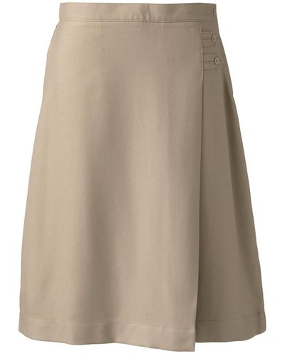 Lands' End Plus Size School Uniform Solid A-line Skirt Below The Knee - Natural