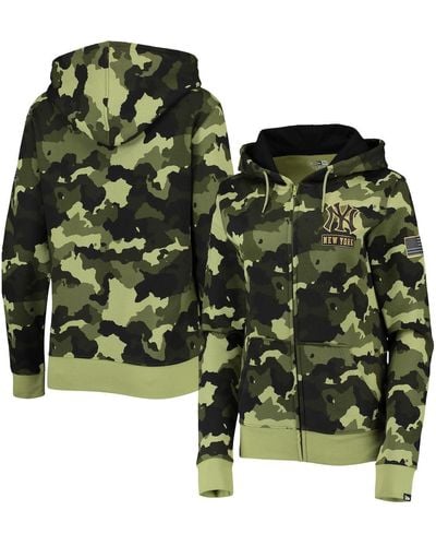 KTZ Green New York Yankees 2022 Mlb Armed Forces Day Camo Full-zip Hoodie