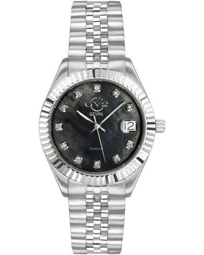 Gevril Gv2 Naples Stainless Steel Swiss Quartz Bracelet Watch 34 Mm - Metallic