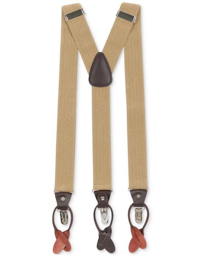 Con.struct Herringbone Suspenders - White