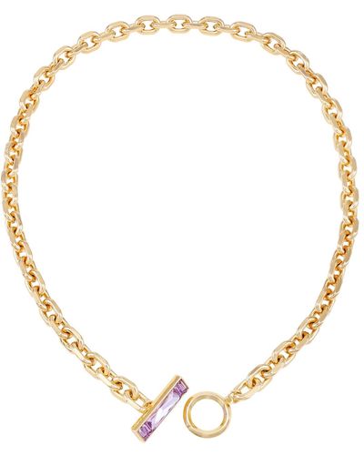 Vince Camuto Tone Glass Stone toggle Necklace - Natural
