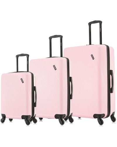 DUKAP Inusa Discovery Lightweight Hardside Spinner luggage Set - Pink