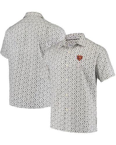 New Orleans Saints Tommy Bahama Coconut Point Frondly Fan Camp IslandZone  Button-Up Shirt - Gray