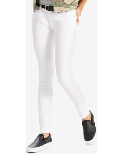 Levi's 711 Mid Rise Stretch Skinny Jeans - White