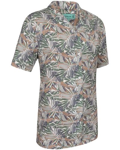 Mio Marino Casual Button-down Hawaiian Shirt - Gray