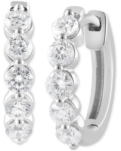Badgley Mischka Lab Grown Diamond Small Hoop Earrings (3/4 Ct. T.w. - Gray