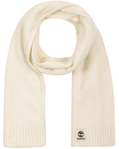 Timberland Solid Ribbed Scarf - White