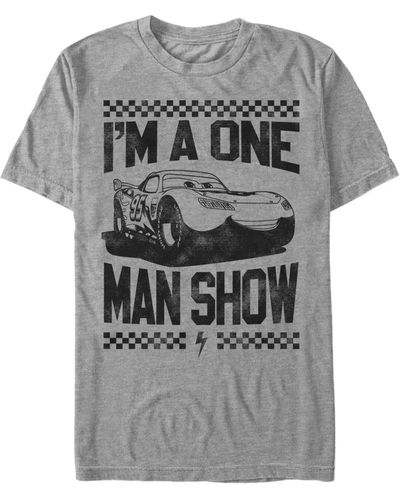 Fifth Sun Disney Pixar Cars Mcqueen One Man Show Short Sleeve T-shirt - Gray