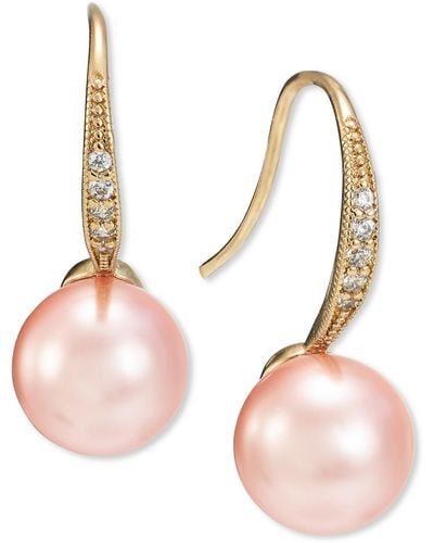 Charter Club Gold-tone Beaded Hook Earrings - Pink