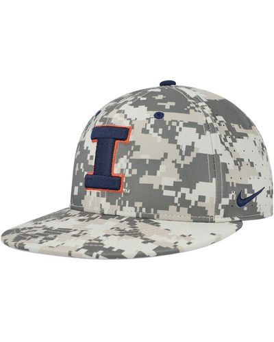 Nike Illinois Fighting Illini Aero True Baseball Performance Fitted Hat - Gray