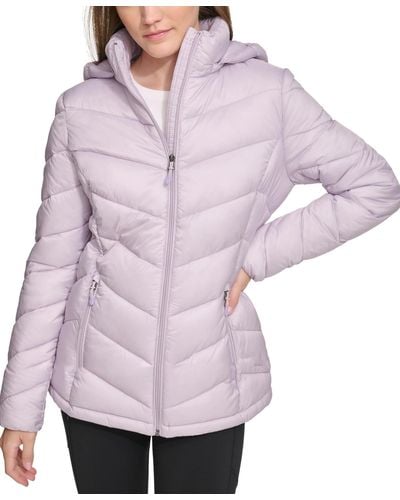 Charter Club Packable Hooded Puffer Coat - Purple