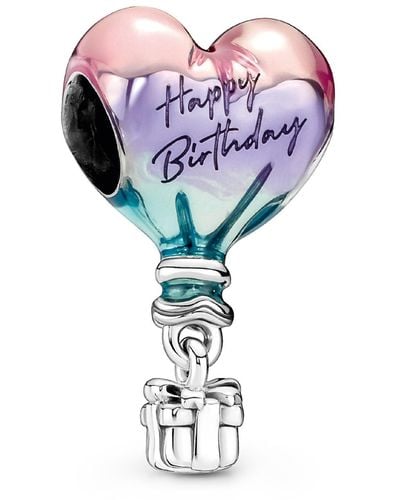 PANDORA Sterling Silver Happy Birthday Hot Air Balloon Charm - Multicolor