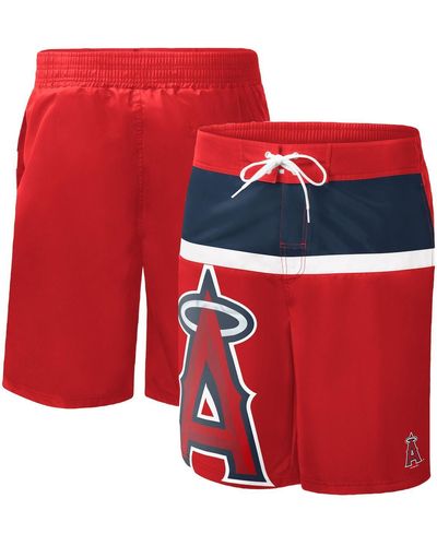 G-III 4Her by Carl Banks Los Angeles Angels Sea Wind Swim Shorts - Red