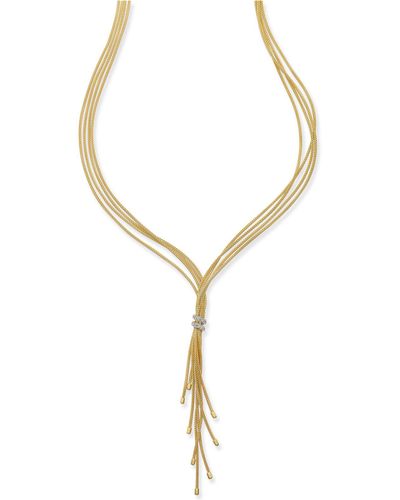 Macy's Diamond Tassel Lariat Necklace (1/4 Ct. T.w.) In 14k Gold-plated Sterling Silver - Metallic