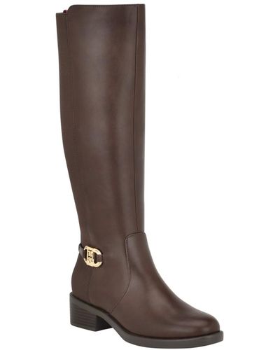 Tommy Hilfiger Imizza Knee High Riding Boots - Brown