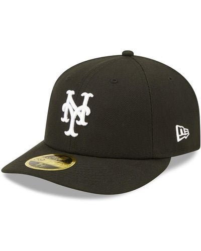 KTZ New York Mets Black White Low Profile 59fifty Fitted Hat - Green
