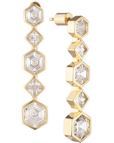 Bonheur Jewelry Milou Statement Crystal Drop Earrings - Metallic