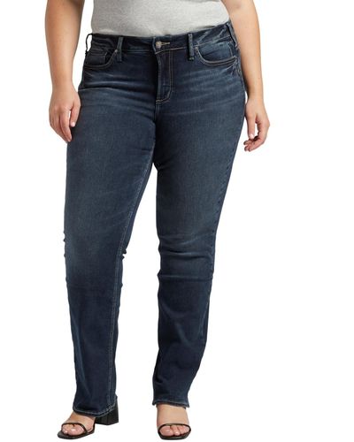 Silver Jeans Co. Plus Size Suki Slim Bootcut Jeans - Blue