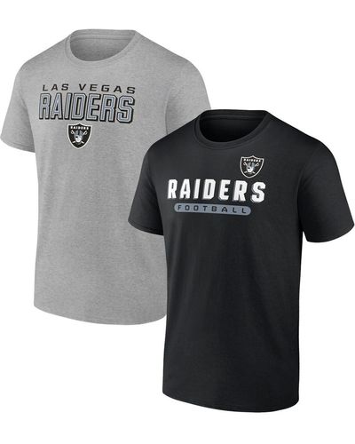 Fanatics Black And Heathered Gray Las Vegas Raiders Parent T-shirt Combo Pack
