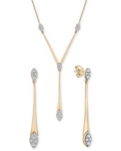 Wrapped in Love Diamond Elongated Drop Jewelry Collection In 14k Gold Created For Macys - Metallic