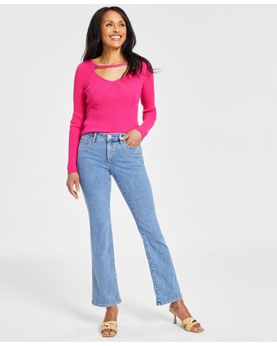 INC International Concepts Mid-rise Bootcut Jeans - Pink