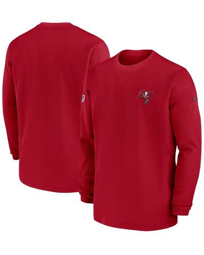 Nike Tampa Bay Buccaneers 2023 Sideline Throwback Heavy Brushed Waffle Long Sleeve T-shirt - Red