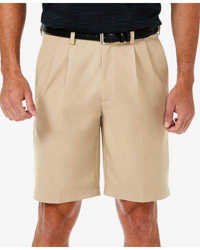 Haggar Cool 18 Pro Classic-fit Stretch Pleated 9.5" Shorts - Green