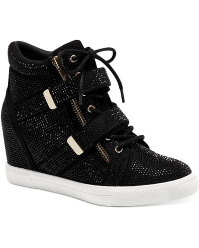 INC International Concepts Debby Wedge Sneakers, Created For Macy's - Black