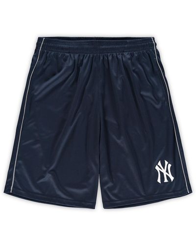 Majestic New York Yankees Big Tall Mesh Shorts - Blue