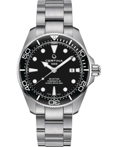 Certina Swiss Autometic Ds Action Diver Stainless Steel Bracelet Watch 43mm - Metallic