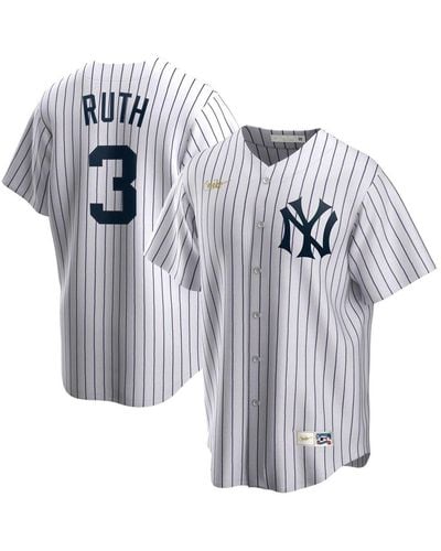 Men's New York Yankees Babe Ruth Nike White Home Cooperstown Collection  Player Jersey