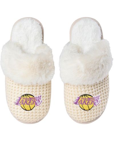 FOCO Los Angeles Lakers Open Back Slippers - White